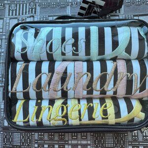Henri Bendel NWT Fabric Travel Bags with Travel Toiletry Bag Shoes, Laundry,